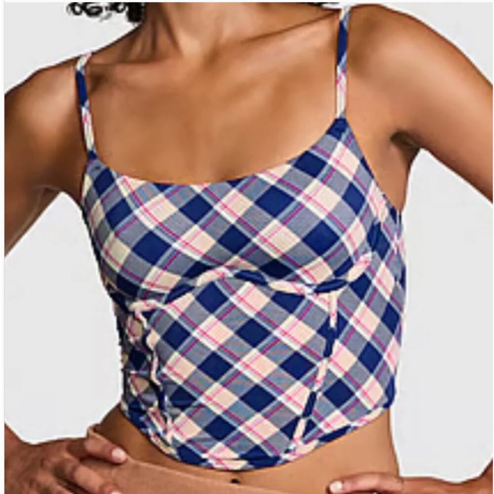 PINK X Victoria's Secret plaid corset crop top size M/DD